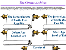 Tablet Screenshot of comicsarchives.org
